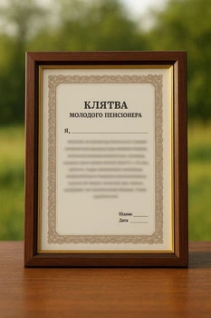 Постер "Клятва молодого состаринца" в рамке (20×15 см) - оригинальный и шуточный подарок