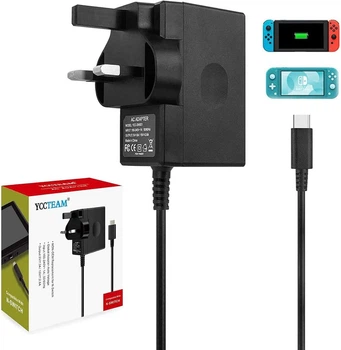 Блок живлення (зарядний пристрій) YCCTEAM для Nintendo Switch / Switch Lite, мережевий адаптер USB-C (Type-C) 5V-3A / - Б/В