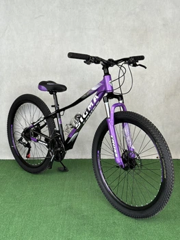 Подростковый велосипед CrossBike Sigma 26 дюймов для девочки от 140 см, лёгкая алюминиевая рама, 21 скорость, фиолетовый