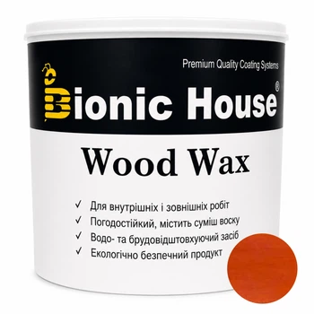 Фарба для дерева WOOD WAX Bionic-House — з ефектом воску, захист від вологи та УФ 0,8 л Махагон