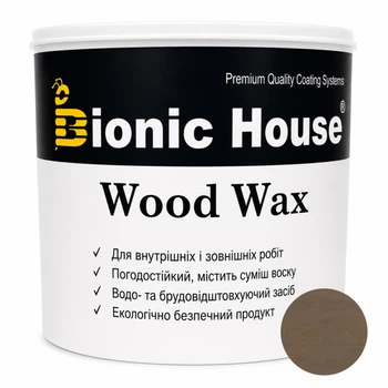 Фарба для дерева WOOD WAX Bionic-House — з ефектом воску, захист від вологи та УФ 0,8 л Умбра