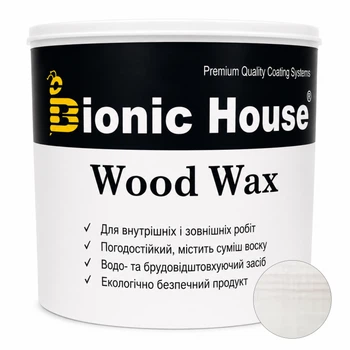 Фарба для дерева WOOD WAX Bionic-House — з ефектом воску, захист від вологи та УФ 0,8 л Білий дуб