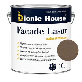 Фарба для дерева FACADE LASUR Bionic-House 10л Умбра