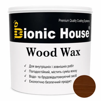 Фарба для дерева WOOD WAX Bionic-House — з ефектом воску, захист від вологи та УФ 0,8 л Горіх