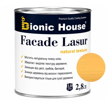 Фарба для дерева FACADE LASUR Bionic-House 2,8л Світлий дуб