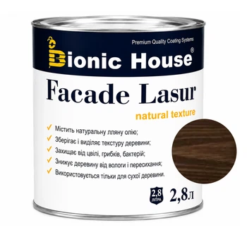 Фарба для дерева FACADE LASUR Bionic-House 2,8л Палісандр