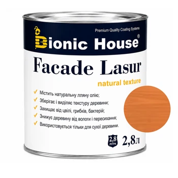 Фарба для дерева FACADE LASUR Bionic-House 2,8л Мигдаль