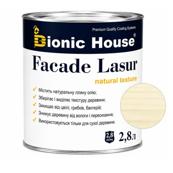 Фарба для дерева FACADE LASUR Bionic-House 2,8л Жасмин
