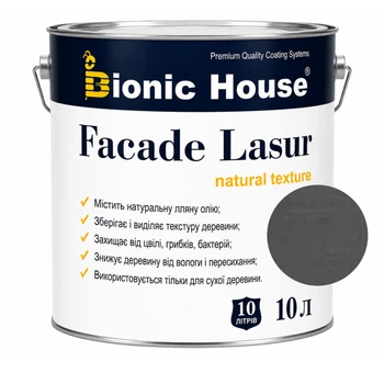 Фарба для дерева FACADE LASUR Bionic-House 10л Арт грей
