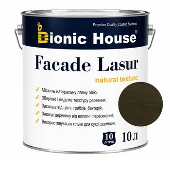 Фарба для дерева FACADE LASUR Bionic-House 10л Антрацит