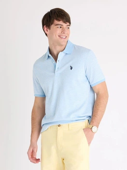 Поло длинное мужское U.S. Polo Assn 11Q0073-9800A(Surf Blue Heather) M Голубое (786662640333)
