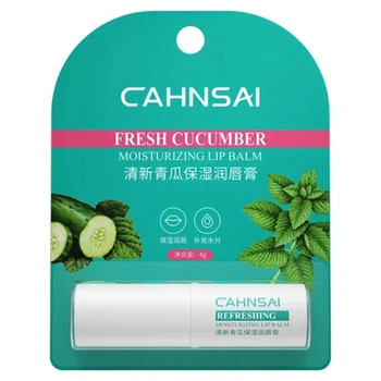 Увлажняющий бальзам для губ с экстрактом огурца и мяты Cahnsai Fresh Cucumber Moisturizing Lip Balm, 4г