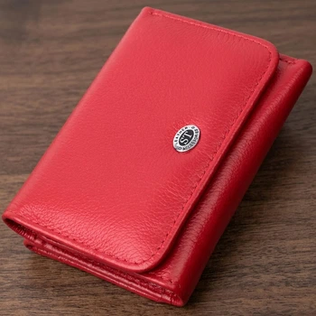 Женский горизонтальный кошелек из натуральной кожи ST Leather с монетницей Красный (bg227fash21)