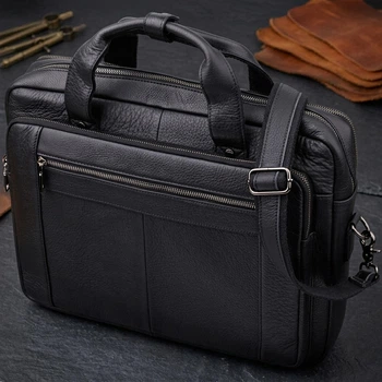 Портфель для мужчин из натуральной кожи Vintage bg230fash42 Черный