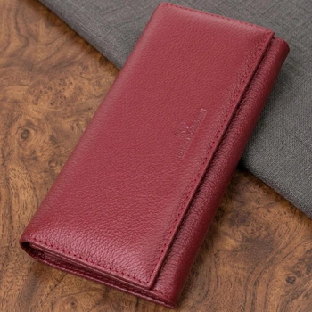 Женский большой горизонтальный кошелек из натуральной кожи ST Leather бордового цвета (bg225fash22)
