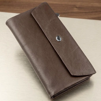 Практичний великий жіночий гаманець-клатч із натуральної шкіри ST Leather Коричневий для прав (bg188fash41)