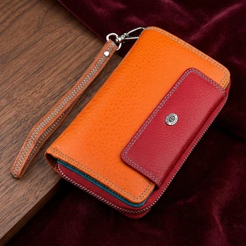 Женский кошелек ST Leather из натуральной кожи большой красного цвета для прав и паспорта (bg184fash41)