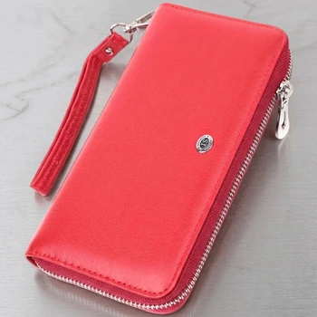 Женский кошелек-клатч ST Leather из натуральной кожи с одним отделением Красный (bg225fash61)