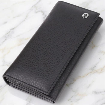 Женский вертикальный кошелек из натуральной кожи ST Leather bg230fash84 Черный