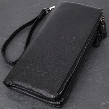 Практичный кожаный кошелек на три отделения ST Leather bg231fash11 Черный