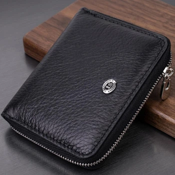 Женский горизонтальный кожаный кошелек с молнией и монетницей ST Leather Черный (bg194fash83)