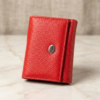 Кошелек ST Leather маленький горизонтальный из натуральной кожи красного цвета (bg183fash23)