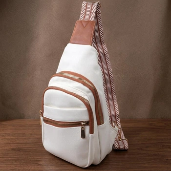 Стильная вертикальная женская сумка через плечо из экокожи Vintage Белый для городского стиля (bg227fash57)