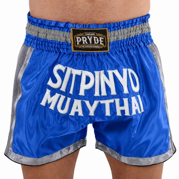 Шорты для тайского бокса и кикбоксинга синие Pride Muay Thai 522 размер XL (50-52)