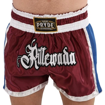 Шорты для тайского бокса и кикбоксинга бордовые Pride Muay Thai 515 размер S (42-44)
