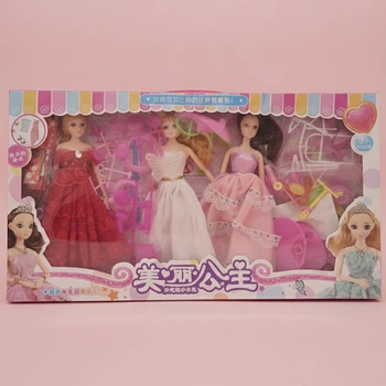 Набір ляльок і одягу Sparkle 7 ляльок 29 платтів подарунковий Різнобарвний (28762)