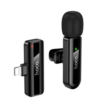 Петличный беспроводной микрофон HOCO L20 Lightning Black для iPhone