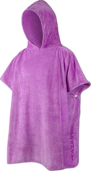 Полотенце-пончо детский Aqua Speed KID'S PONCHO 70x120 см из микрофибры для бассейна и пляжа Фиолетовый (145-09-70x120)