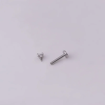 Сережка для пирсинга Finding Лабрет 8мм страз 2м подходит для губы уха щеки хеликс хирургическая сталь Сталистый 11 мм