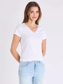 Футболка бавовняна жіноча U.S. Polo Assn 216607-1H00A(White) L Біла (786662230787)