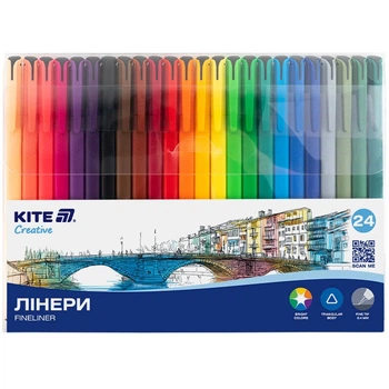 Набор капиллярных ручек Kite Линер 24 шт Creative 0,4 мм K-1165