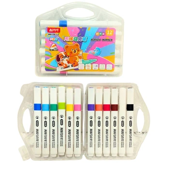 Набір акрилових маркерів Aodemei Acrylic Marker 12 шт тригранні, що змиваються 6156-12