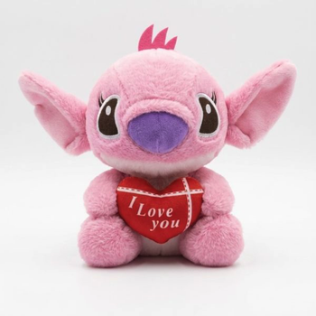 М'яка Плюшева Іграшка Стіч Рожевий з Серцем I Love You Lilo & Stitch 30 см