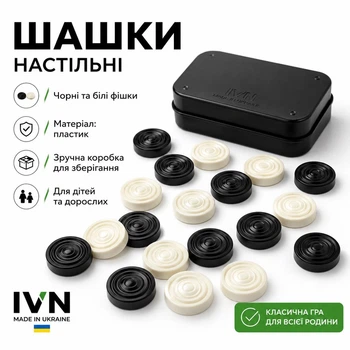 Шашки настольные IVN в пластиковой коробке, классическая игра для детей и взрослых IV-ZP5342