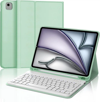 Клавіатурний чохол для iPad Air 11 M3 2025 M2 2024 Світло-зелений знімна клавіатура британська розкладка
