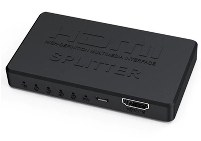 HDMI спліттер 4K 4 порти активний живлення USB з 1->4 канали хдмі розгалужувач Splitter (537487356-2) Чорний