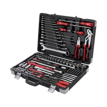 INTERTOOL ET-7145 Набор инструментов, проф., 1/2" + 1/4", Cr-V, 145 ед., головки: 4-32 мм, биты 43 ед., ключи: 6-27 мм, кейс