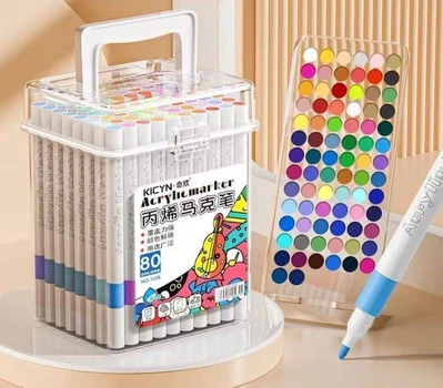 Набір акрилових маркерів 80 шт / Акрилові фломастери Acrylicmarker 80 шт