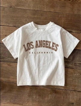 Молодежная женская футболка в стиле Vintage "Los Angeles" белого цвета, размер L