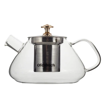 Заварник для горячих и холодных напитков Ofenbach KM-100616L прозрачный 1000 мл из стекла и нержавеющей стали со съемным ситечком (84-163-KM-100616L)