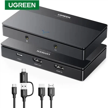 Карта відеозахоплення UGREEN HDMI → USB Type-C 4K 60Hz Video Capture Card, запис 1080P 60fps для стрімінгу OBS, камери, PS5