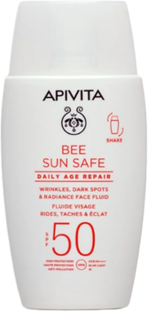 Fluid do twarzy z filtrem przeciwsłonecznym Apivita Bee Sun SPF50 przeciwstarzeniowy 50 ml (5201279099251)