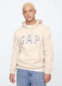 Худі кофта толстовка чоловіча GAP hoodie light beige blue logo 735078021 розмір M