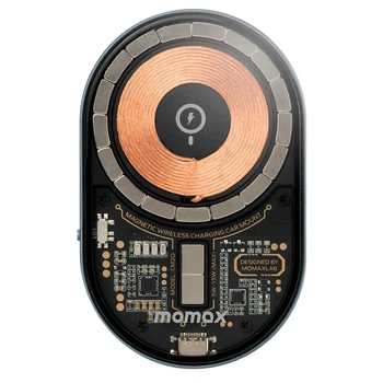 Магнитный автодержатель с беспроводной зарядкой Momax Q.Mag Mount 3 15W Magnetic Wireless Charging Car Mount (CM20E)