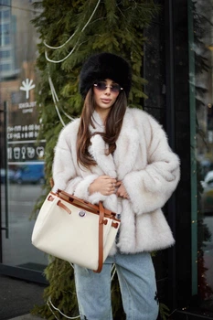 Шубка под песца в нежно-сером цвете - Classyme - L - Светло-серый - (24sh light grey)