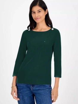 Лонгслив длинный женский Tommy Hilfiger 653100912 XL Зеленый (1159865110)
